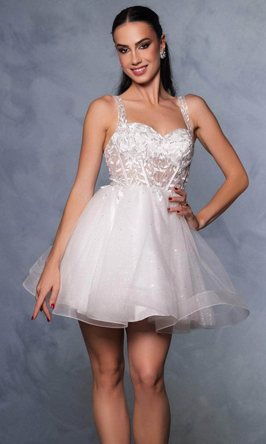 Vestido Corto de Cóctel May Queen MQ2149 - IVORY