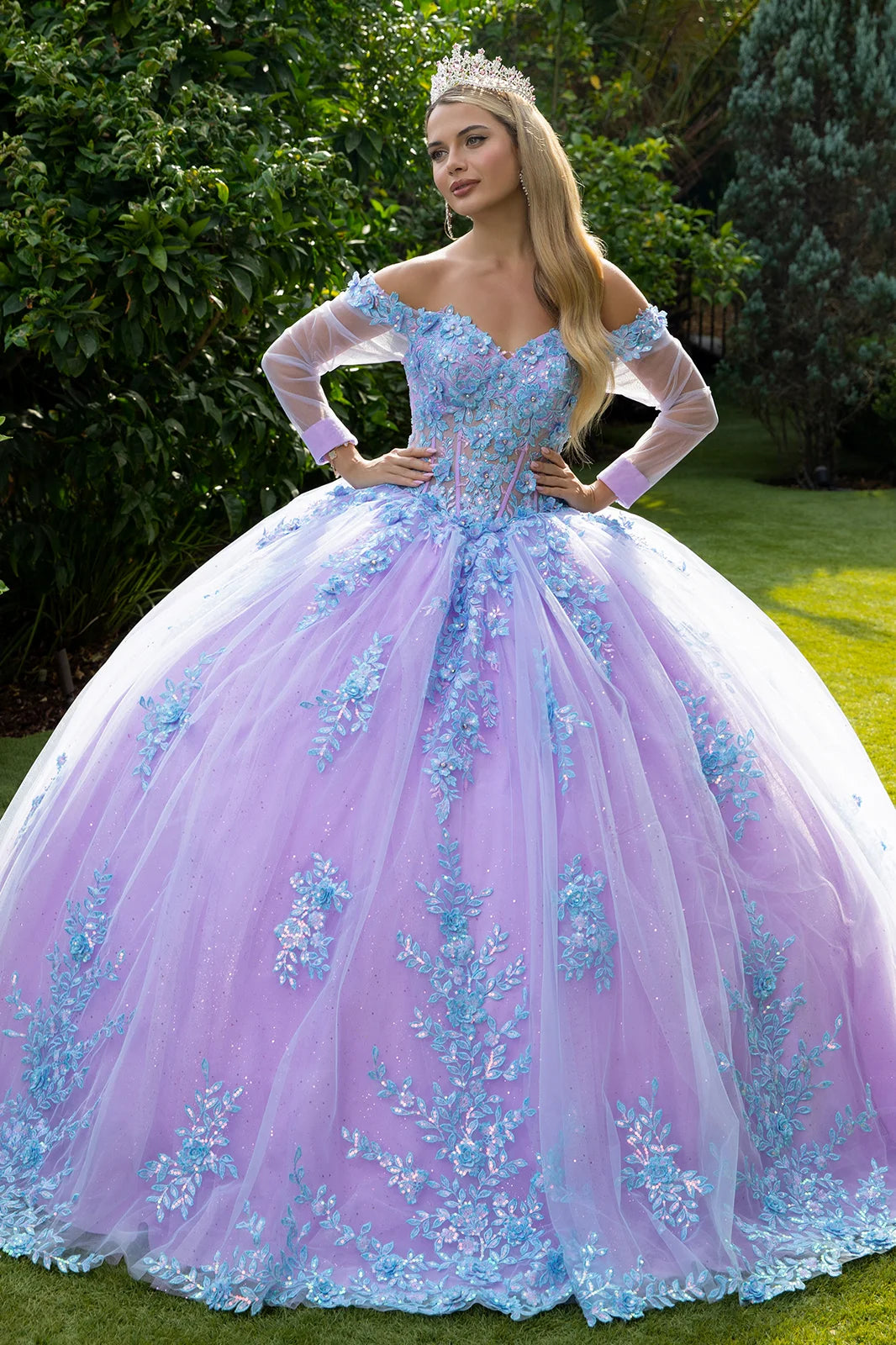 Vestido de XV Años GLS by Gloria GL3503 - LILAC/BLUE