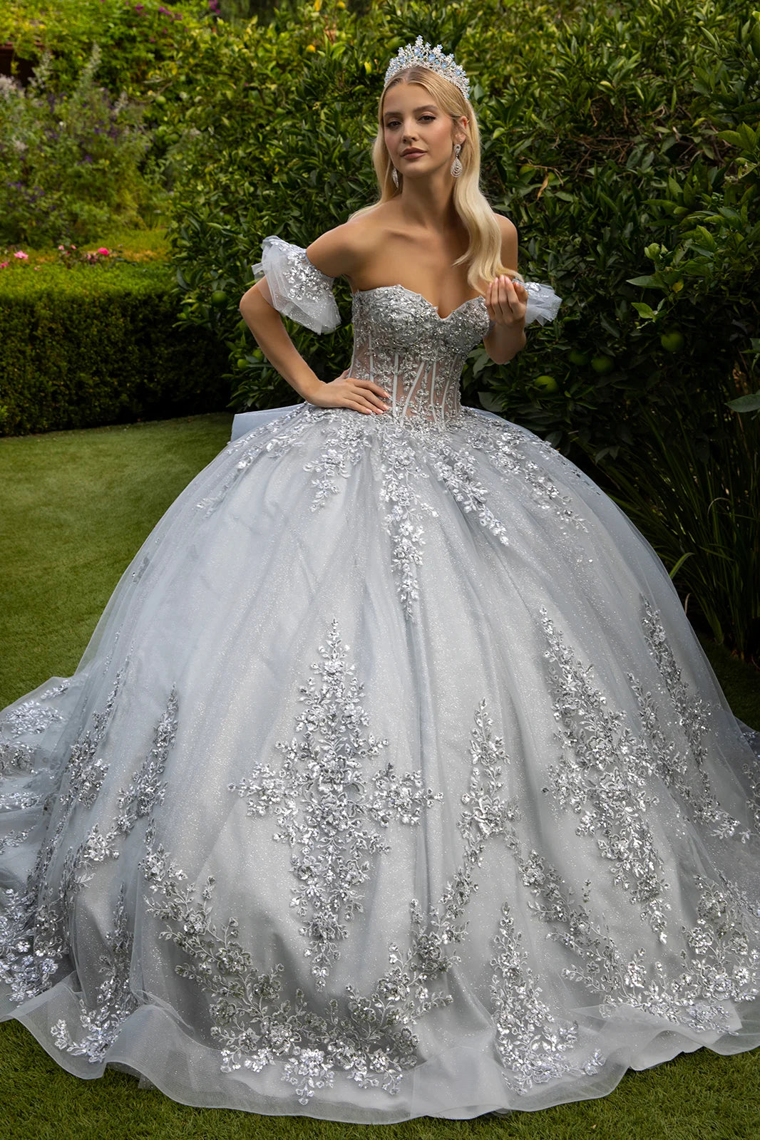 Vestido de XV Años GLS by Gloria GL3519 - SILVER