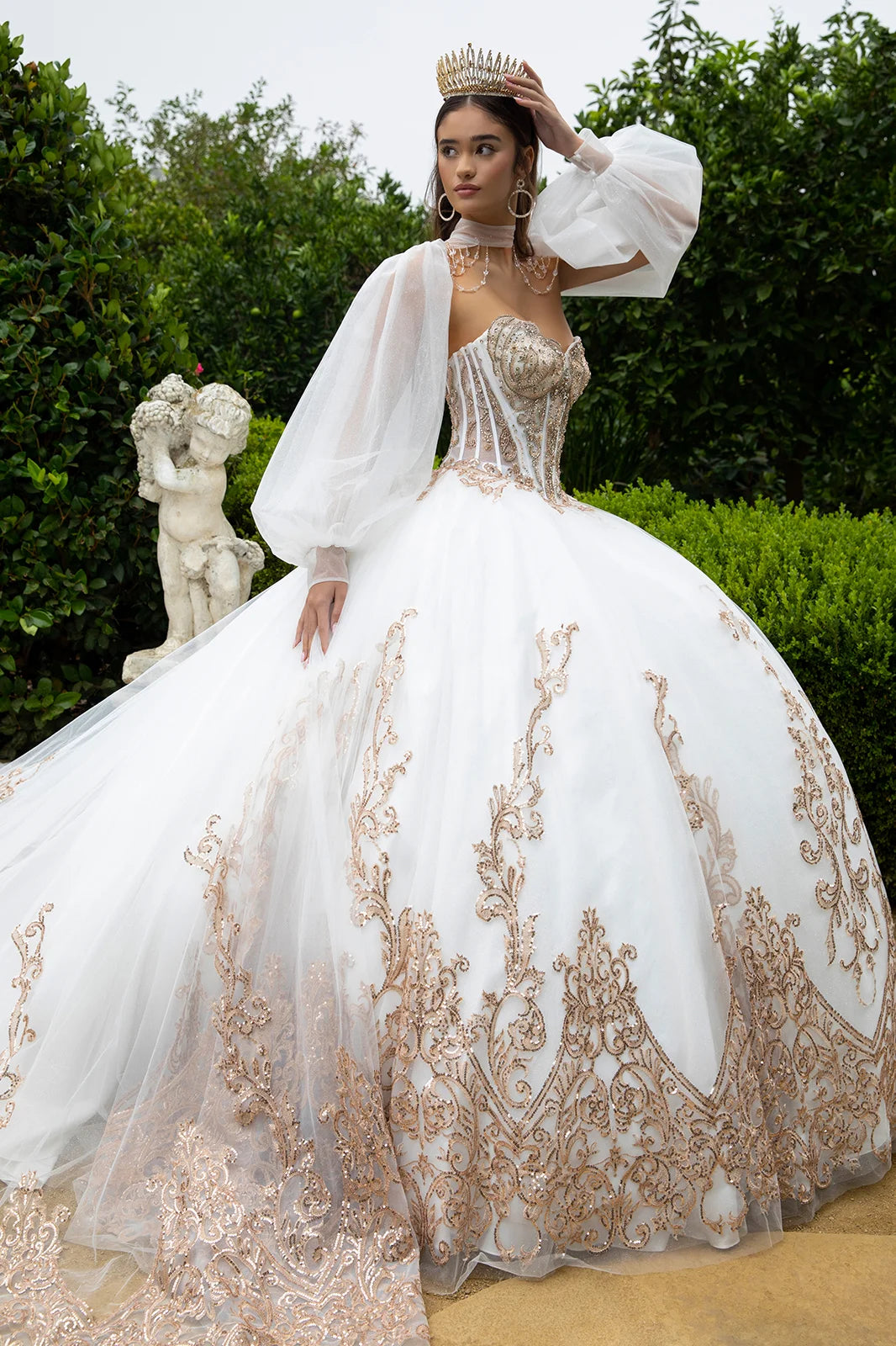 Vestido de XV Años GLS by Gloria GL3578 - IVORY/GOLD