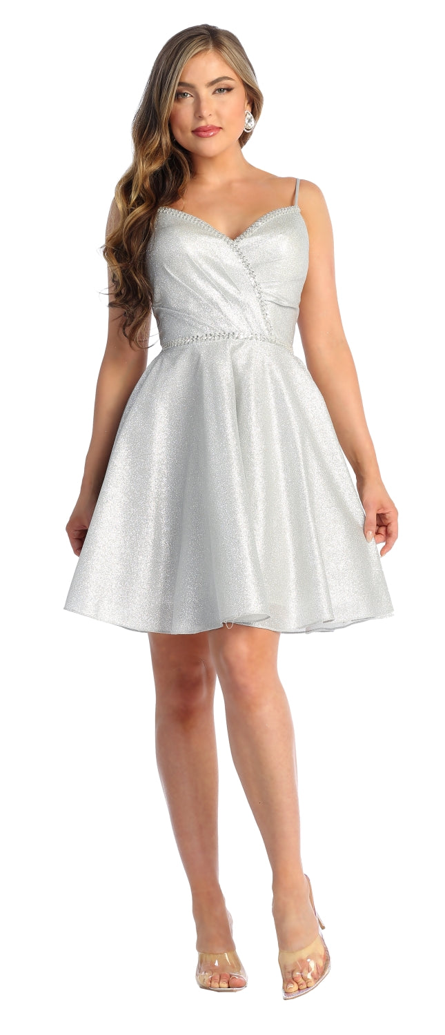 Vestido Corto de Cóctel May Queen MQ1923 - SILVER