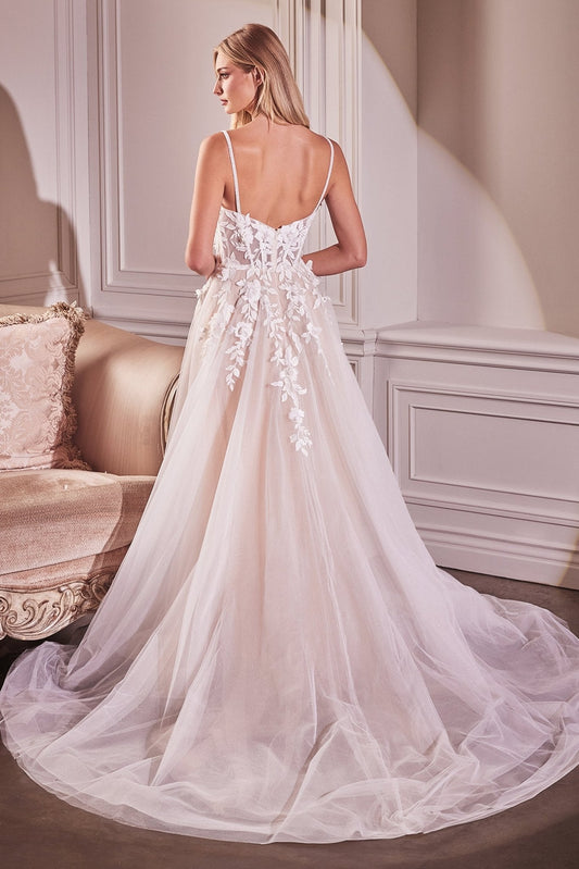 Vestido de novia corte princesa de tul con escote corazón CDS477W