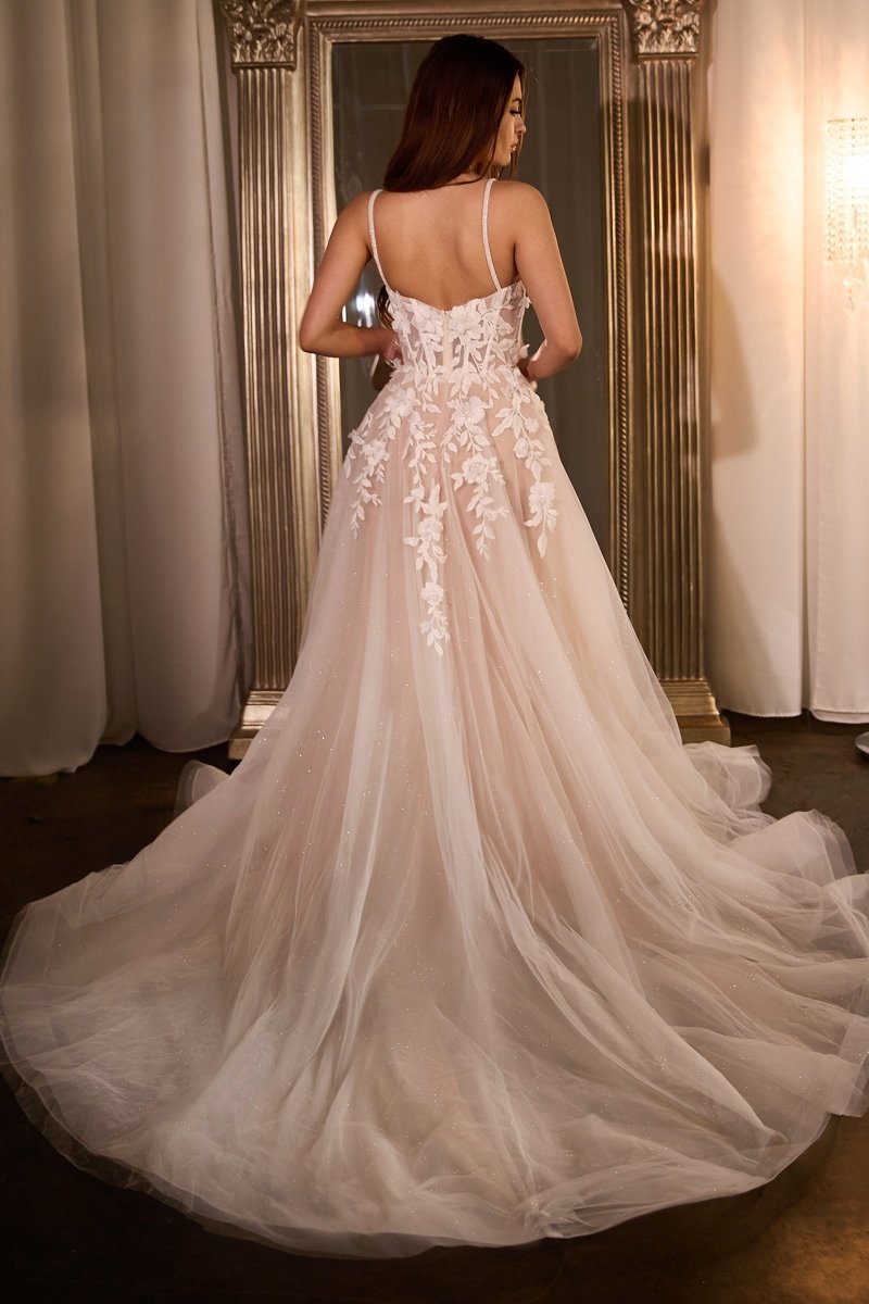 Vestido de novia corte princesa de tul con escote corazón CDS477W