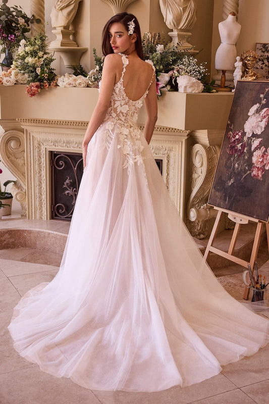 Vestido de novia corte princesa de encaje con escote corazón CDS498W
