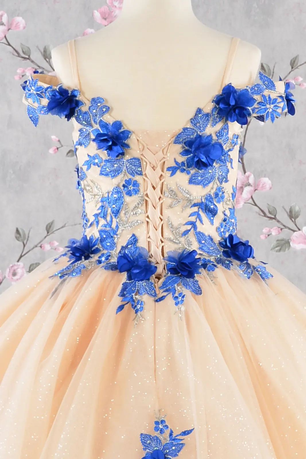 Vestido de Niña Elizabeth K GK115 - ROYAL BLUE/NUDE