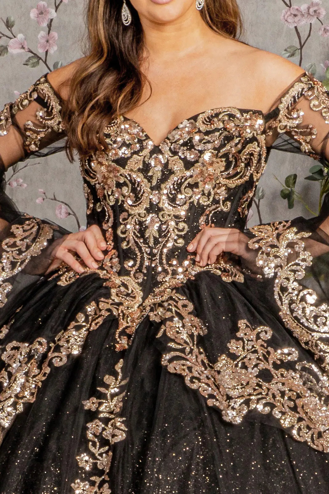Vestido de XV Años Elizabeth K GL3184 - BLACK/GOLD