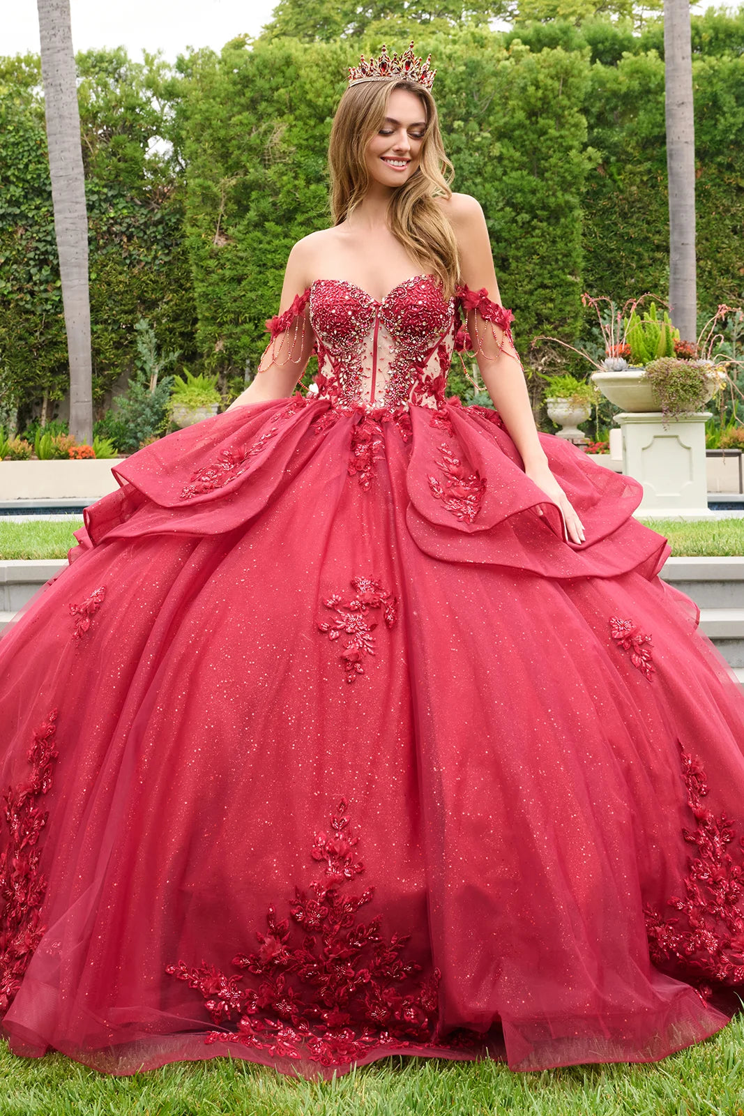 Vestido de XV Años Elizabeth K GL3676 - BURGUNDY