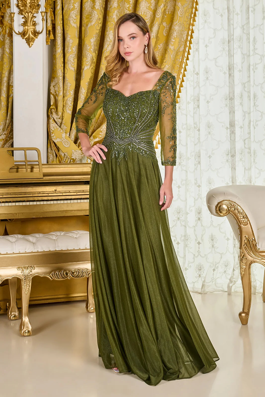 Vestido para Mamá de la Novia GLS by Gloria GL3787 - OLIVE