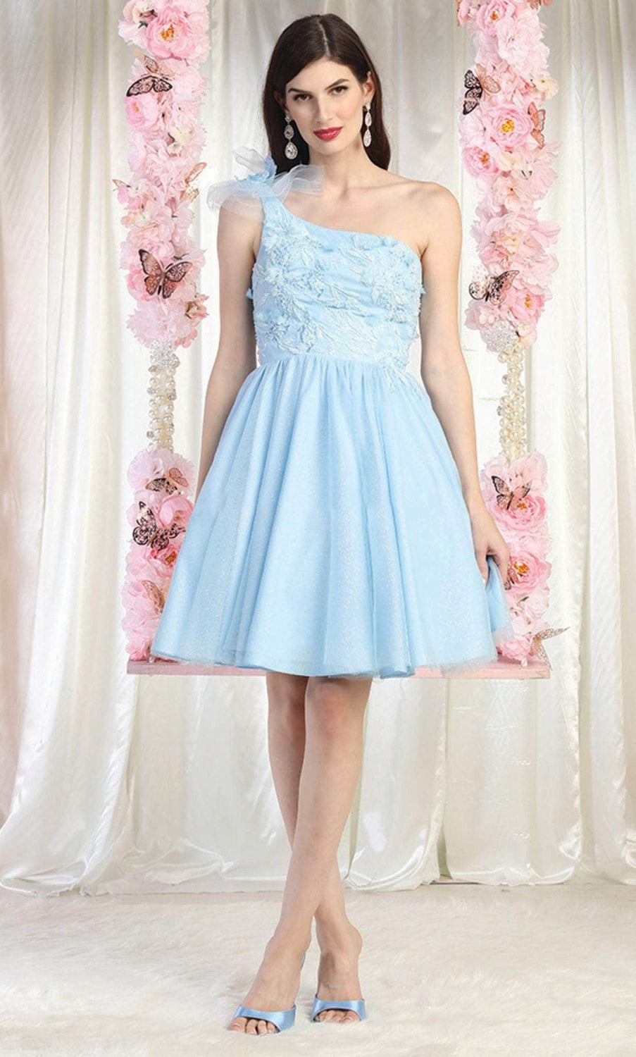 Vestido Corto de Cóctel May Queen MQ1952 - BABY BLUE