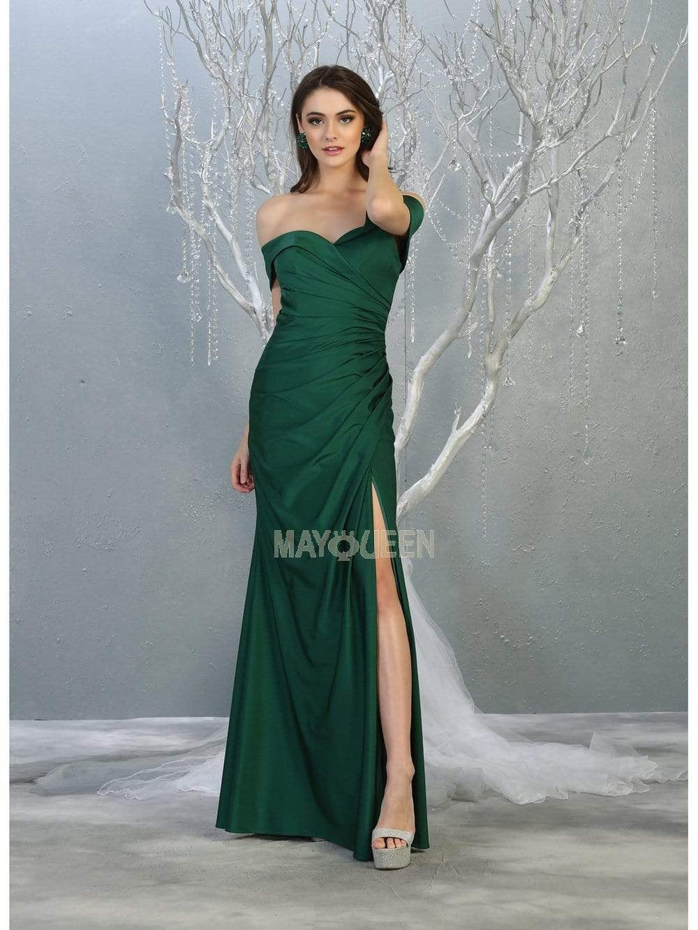 Vestido de Dama de Honor May Queen MQ1825 - HUNTER GREEN