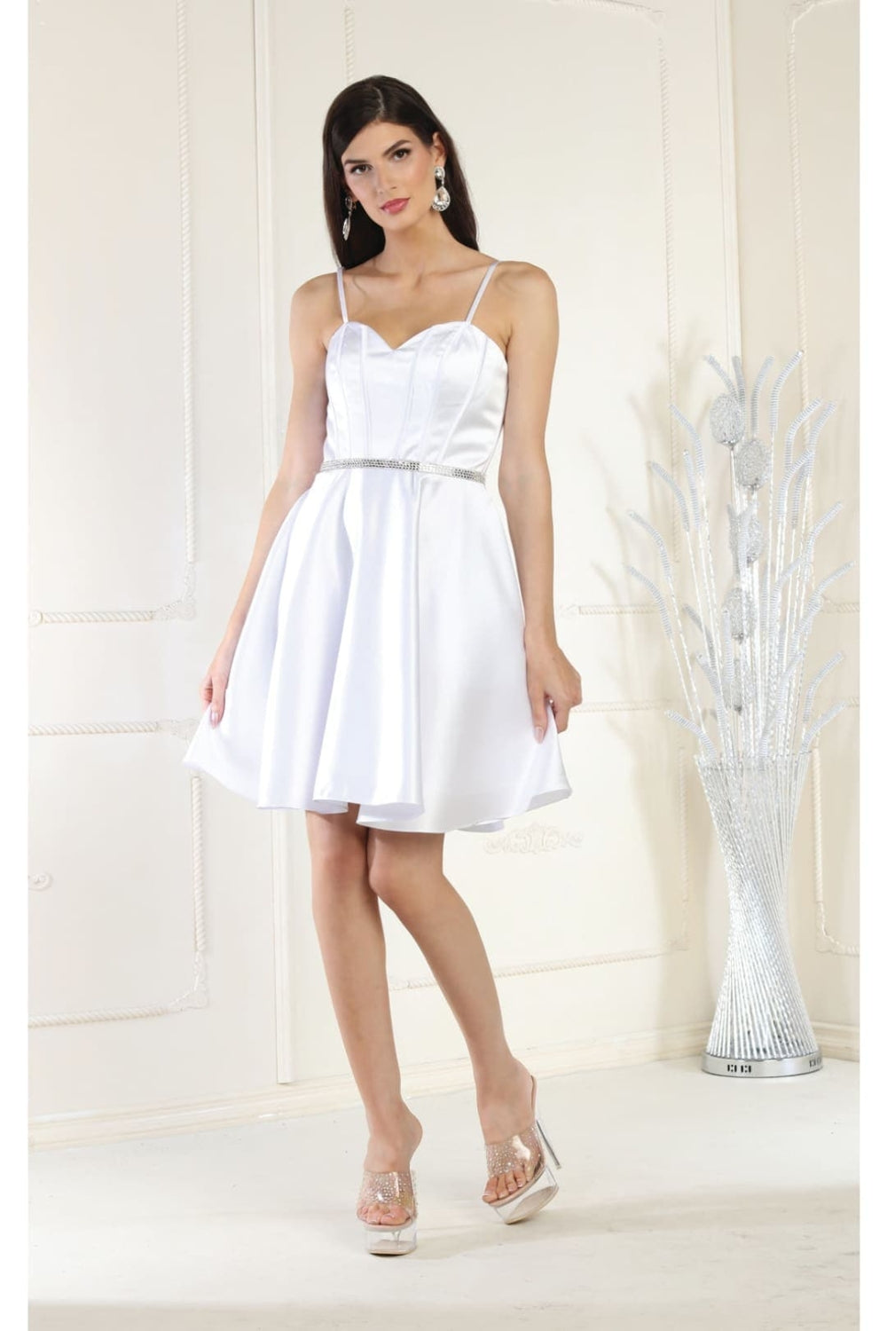 Vestido Corto de Cóctel May Queen MQ1864 - WHITE