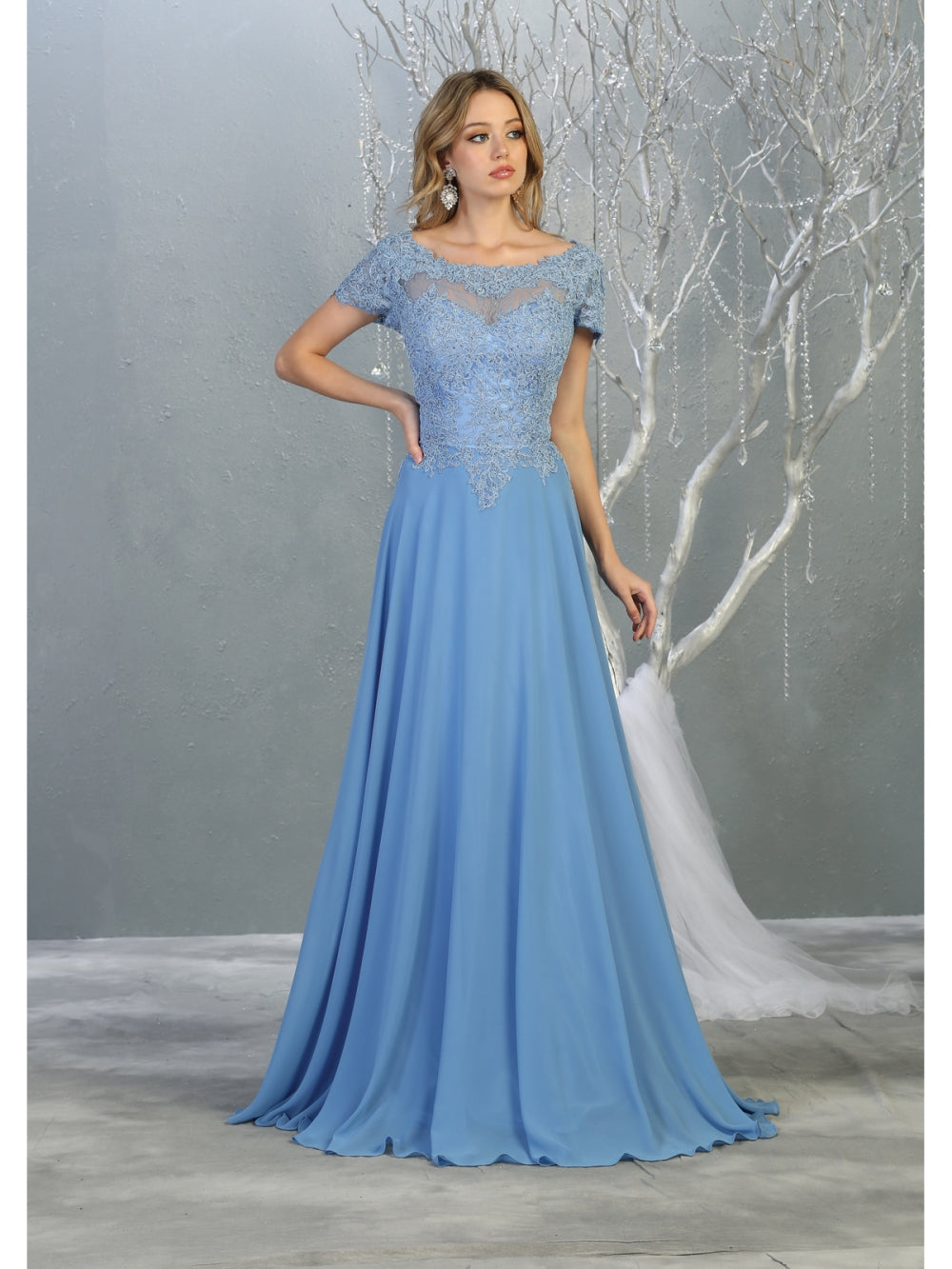 Vestido para Mamá de la Novia May Queen MQ1763 - PERRY BLUE