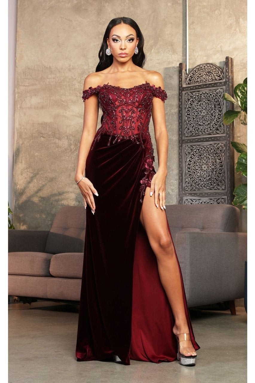 Vestido de Prom Royal Queen RQ8085 - BURGUNDY