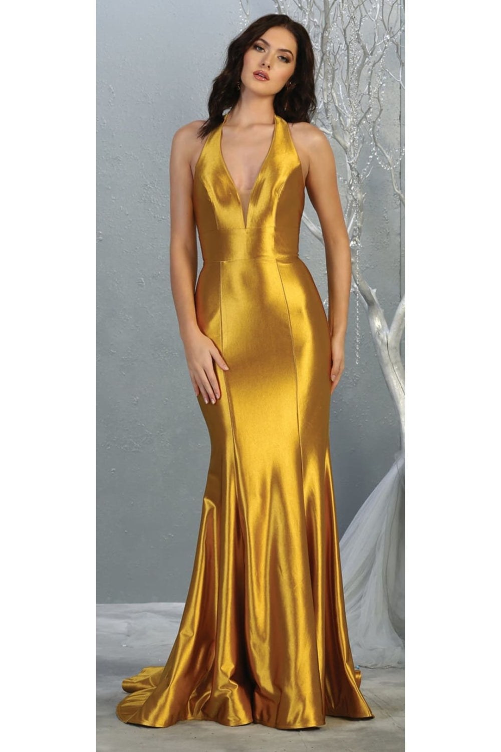 Vestido de Noche May Queen MQ1740 - METALLIC/GOLD