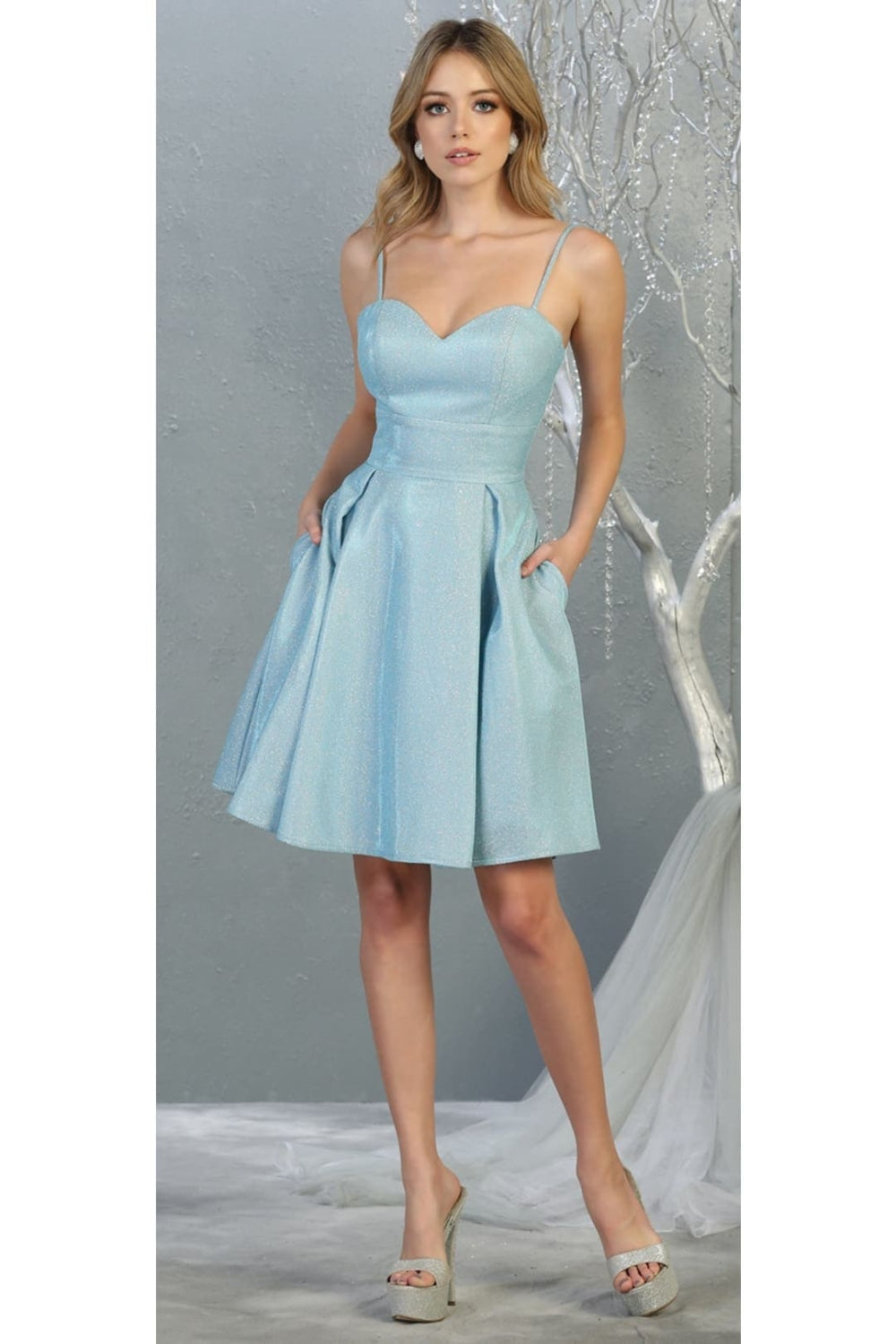 Vestido Corto de Cóctel May Queen MQ1791 - BABY BLUE