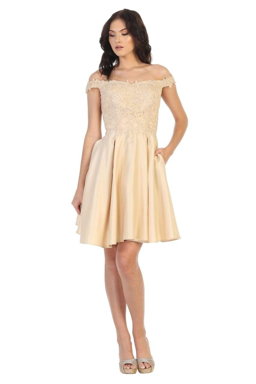 Vestido Corto de Cóctel May Queen MQ1766 - CHAMPAGNE