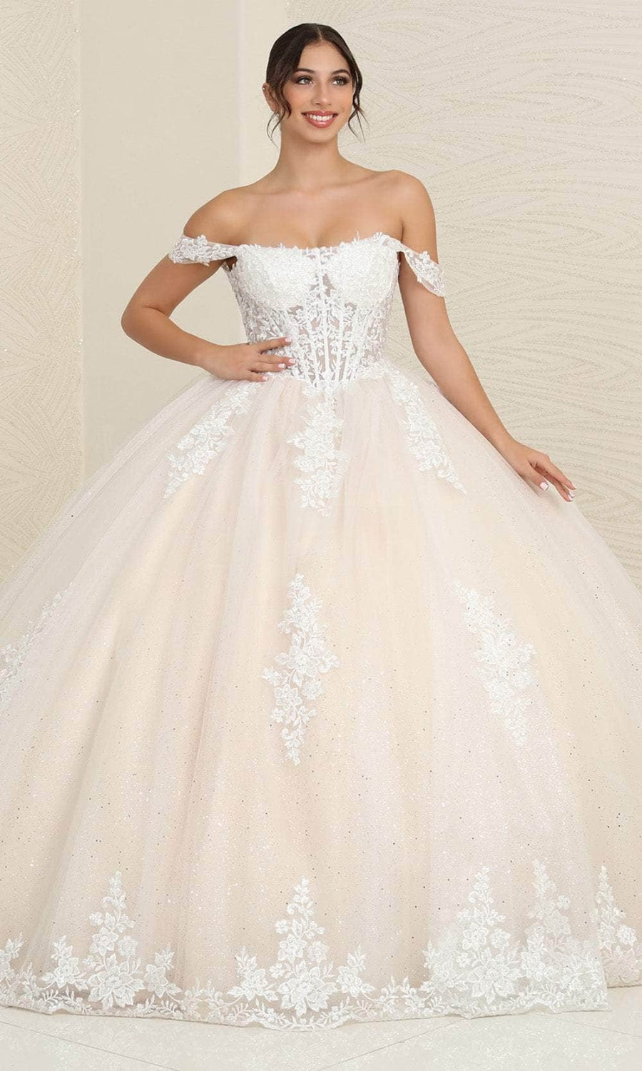 Vestido de XV Años Layla K LK253 - IVORY/NUDE