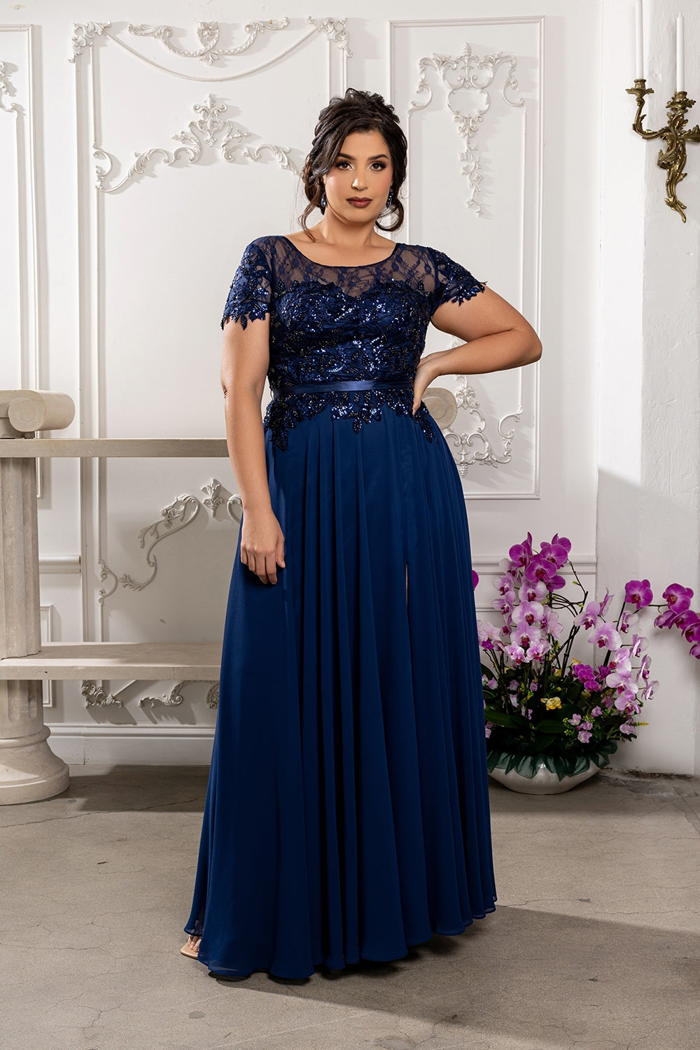 Vestido de Noche May Queen MQ2223 - NAVY