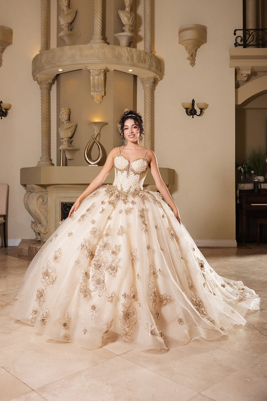 Vestido de XV Años Layla K LK282 - CHAMPAGNE/GOLD