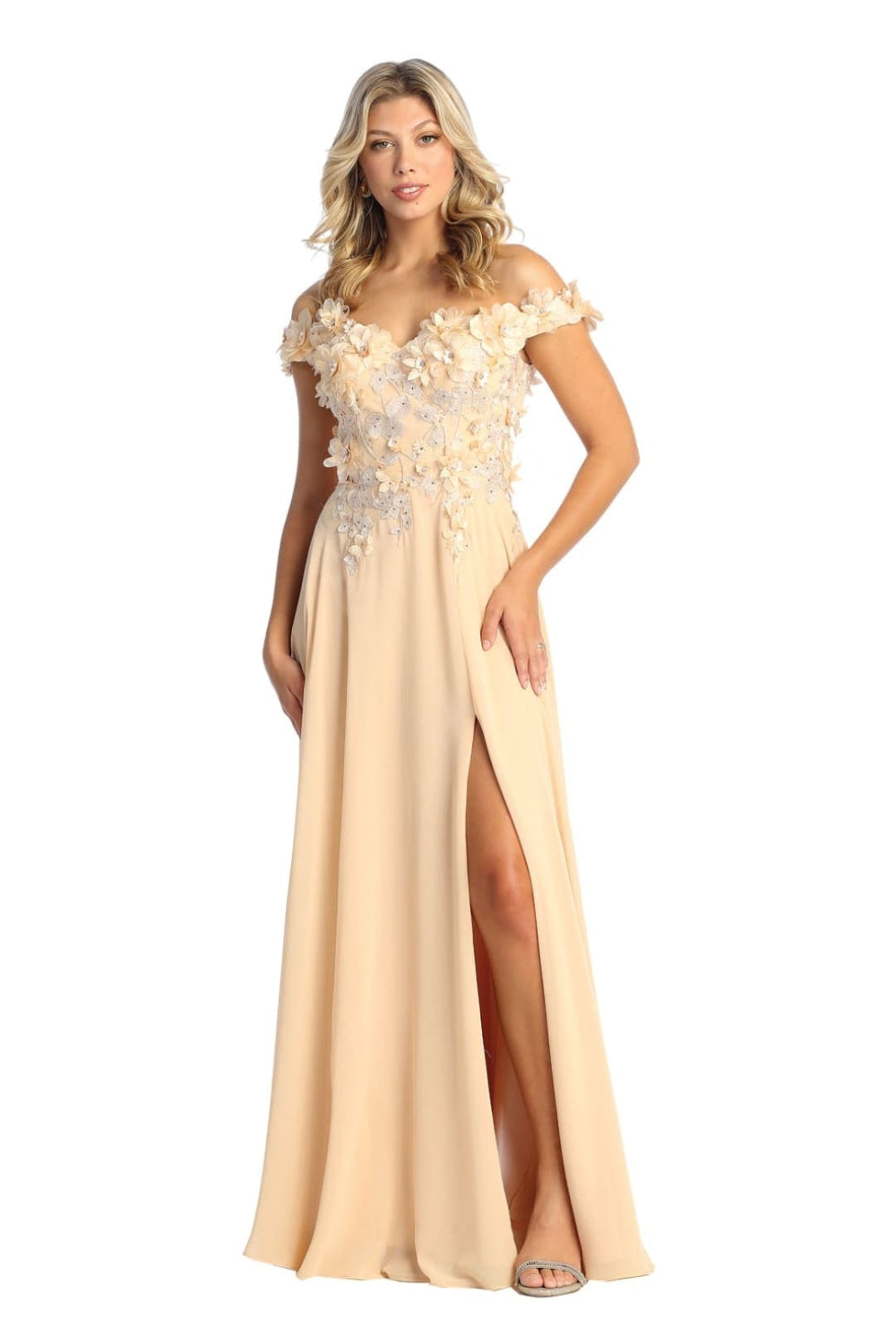 Vestido de Prom Royal Queen RQ7942 - CHAMPAGNE