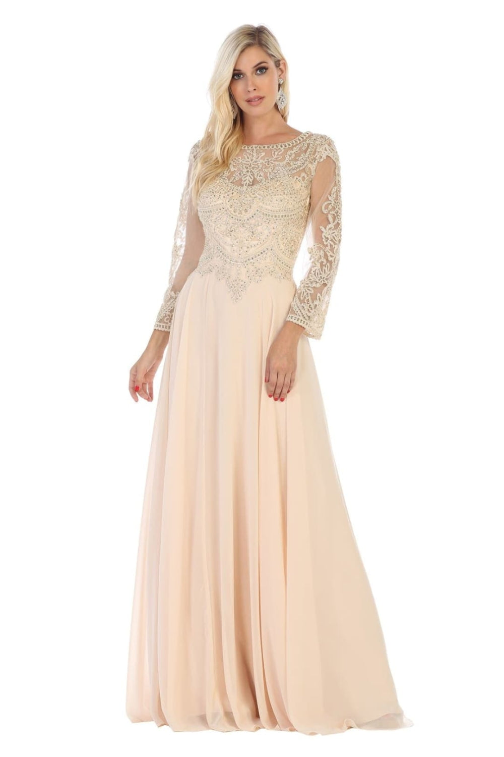 Vestido para Mamá de la Novia May Queen MQ1615 - CHAMPAGNE