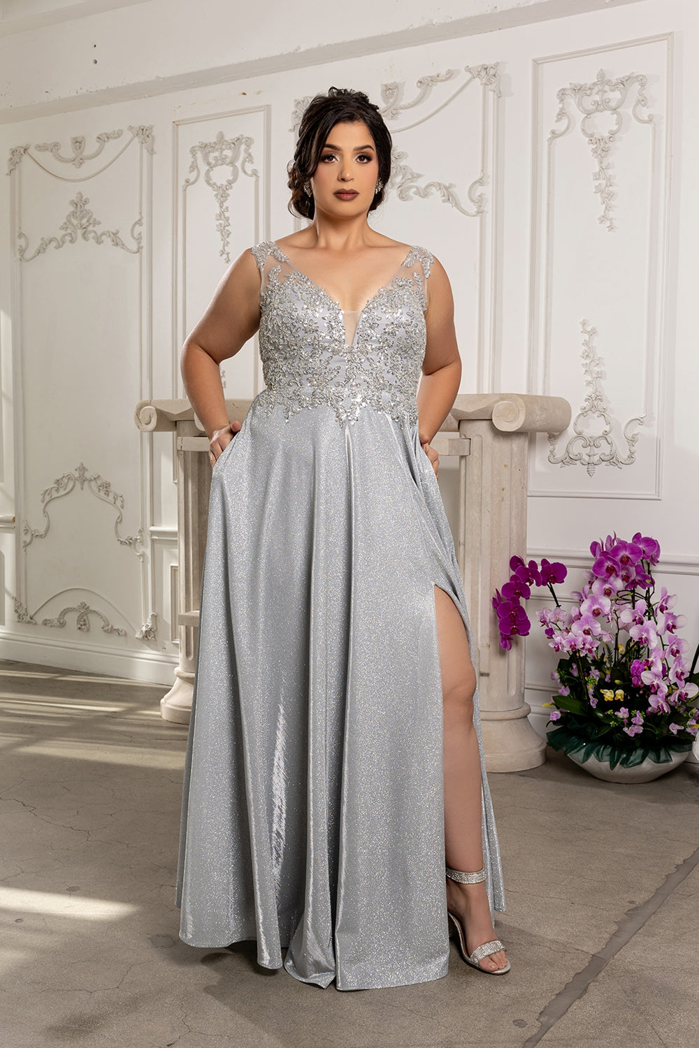 Vestido de Prom May Queen MQ2137 - SILVER