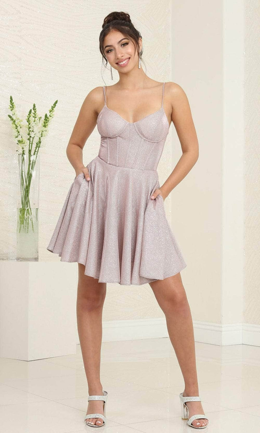 Vestido Corto de Cóctel May Queen MQ2096 - ROSE GOLD