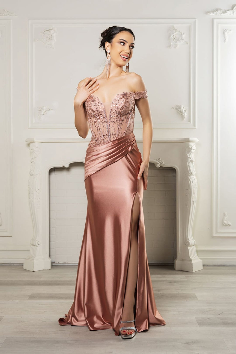 Vestido de Noche May Queen MQ2157 - ROSE GOLD
