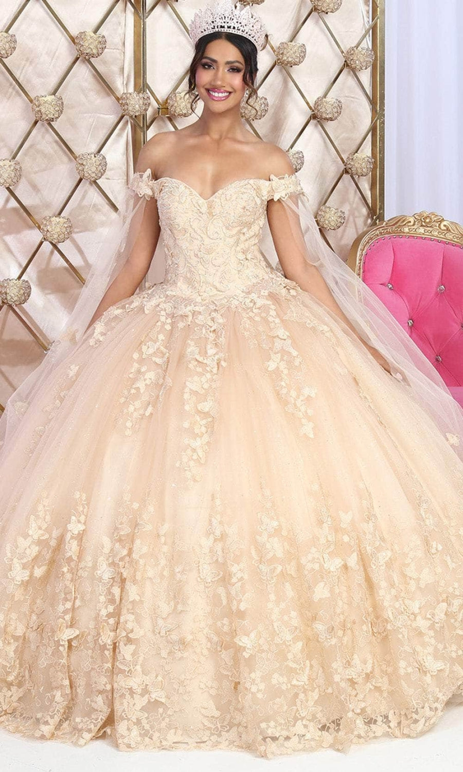 Vestido de XV Años Layla K LK236 - CHAMPAGNE