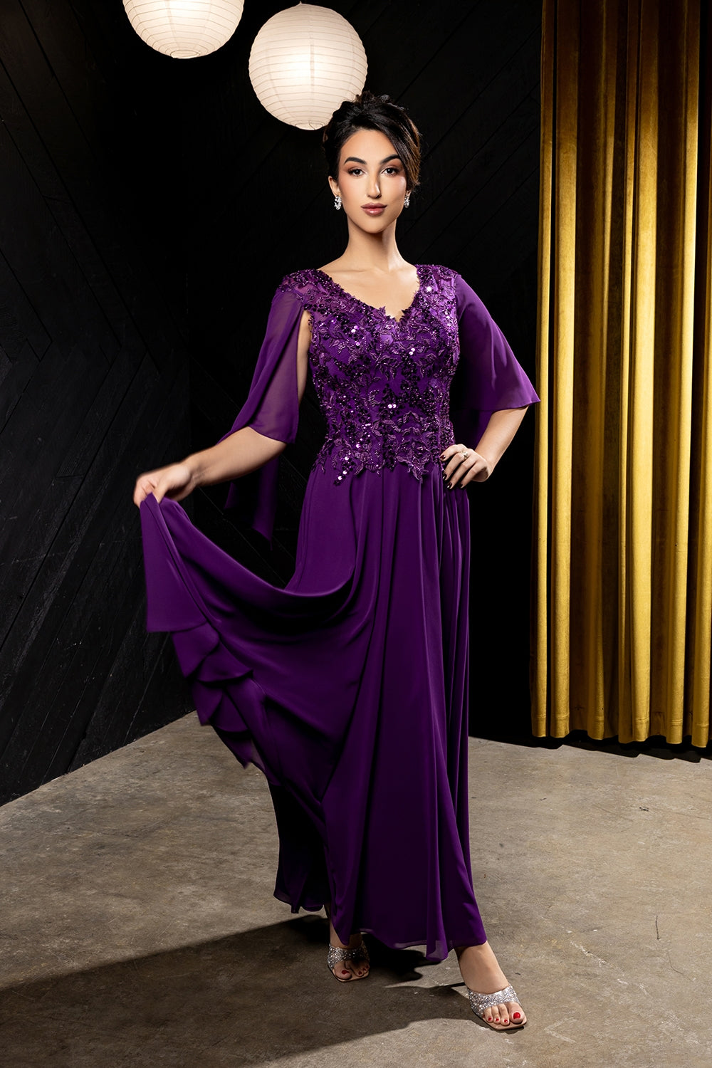 Vestido para Mamá de la Novia May Queen MQ2233 - PLUM