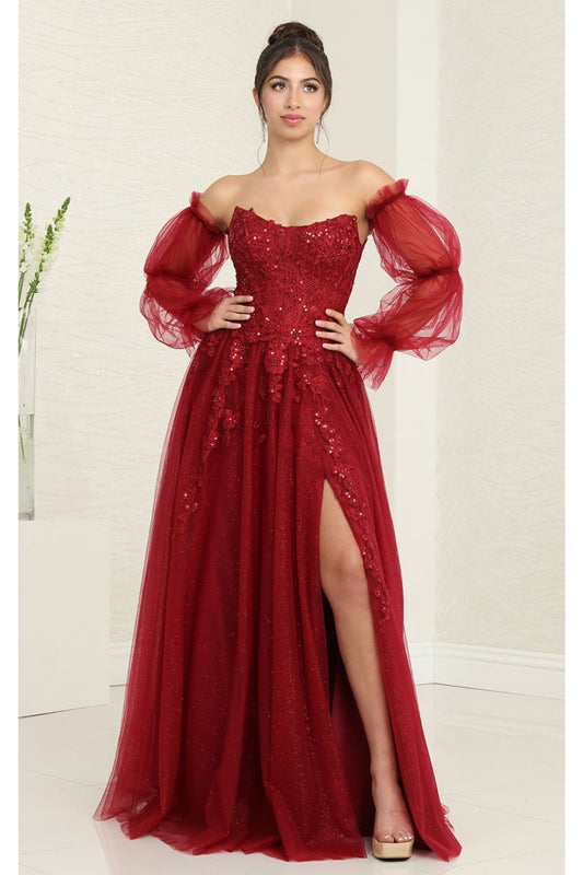 Vestido de Prom Royal Queen RQ8060 - BURGUNDY