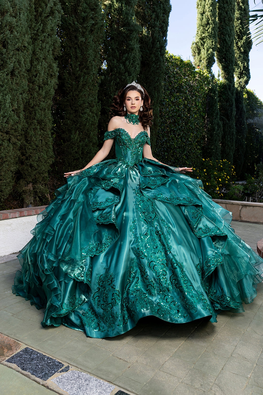 Vestido de XV Años Layla K LK300 - HUNTER GREEN