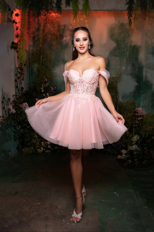 Vestido Corto de Cóctel May Queen MQ2117 - BLUSH
