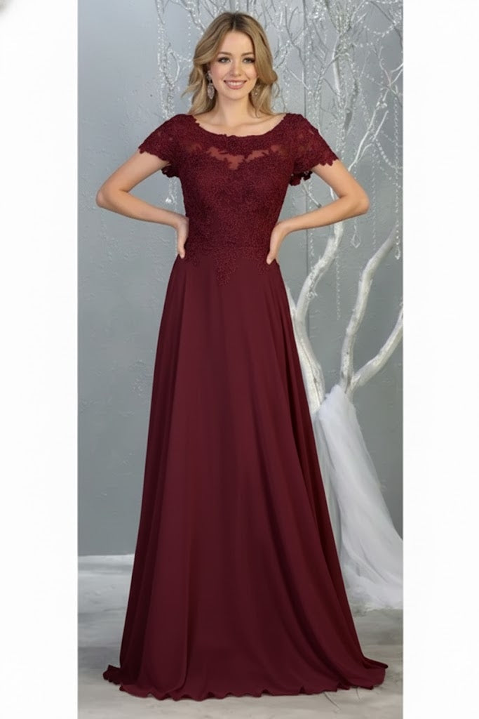 Vestido para Mamá de la Novia May Queen MQ1763 - BURGUNDY
