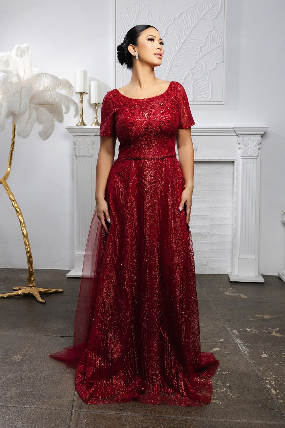 Vestido para Mamá de la Novia May Queen MQ2185 - BURGUNDY