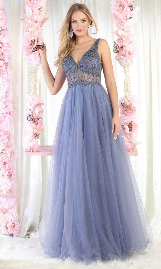 Vestido de Prom May Queen MQ1971 - DUSTY BLUE