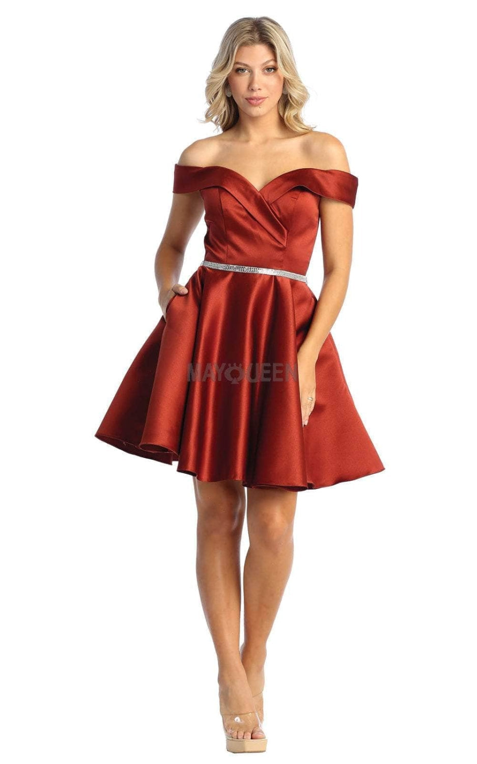 Vestido Corto de Cóctel May Queen MQ1815 - RUST