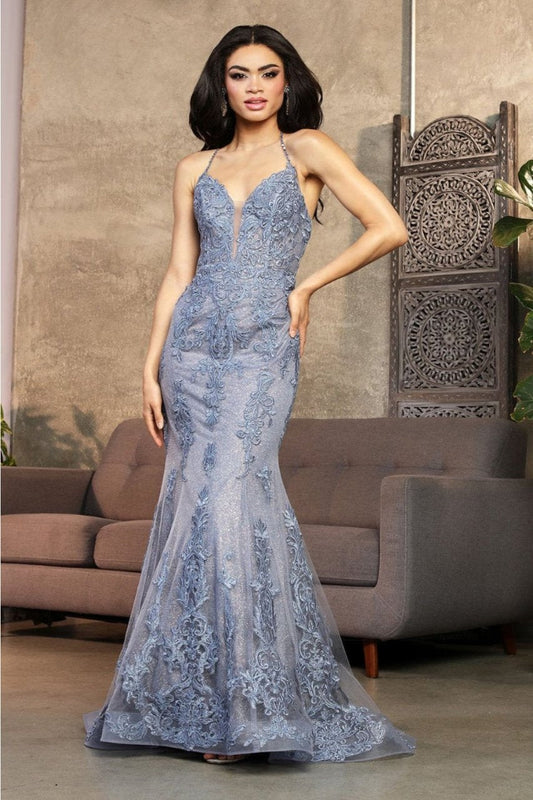 Vestido de Prom Royal Queen RQ8054 - DUSTY BLUE
