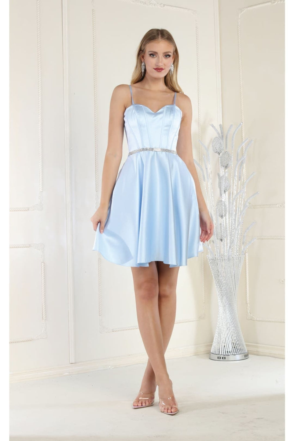 Vestido Corto de Cóctel May Queen MQ1864 - BABY BLUE
