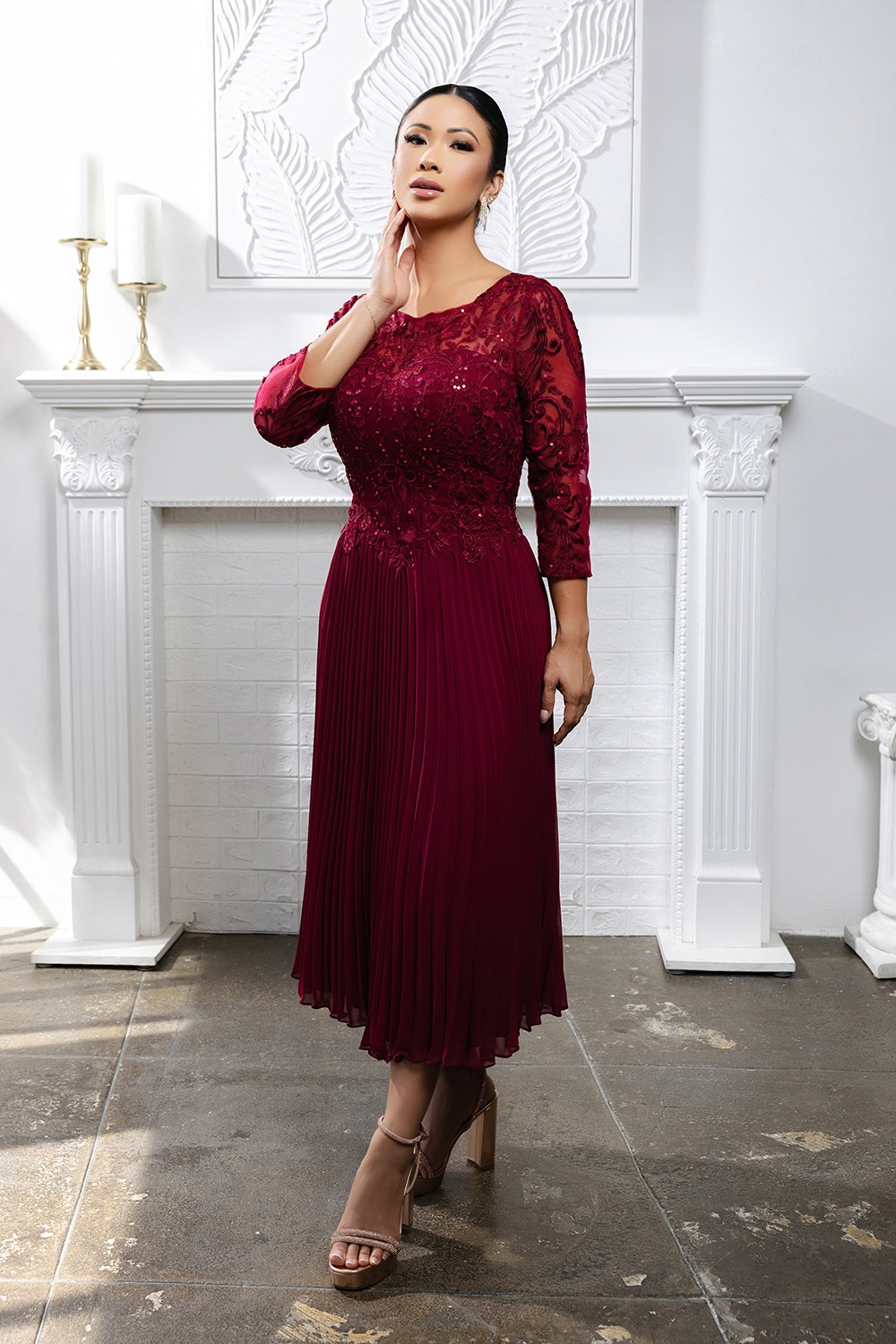 Vestido para Mamá de la Novia May Queen MQ2189 - BURGUNDY