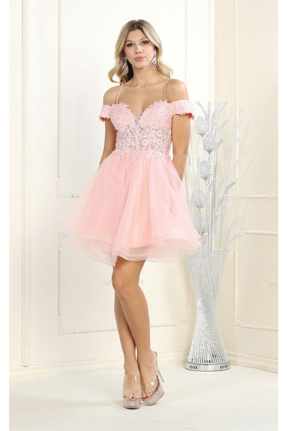 Vestido Corto de Cóctel May Queen MQ1897 - BLUSH
