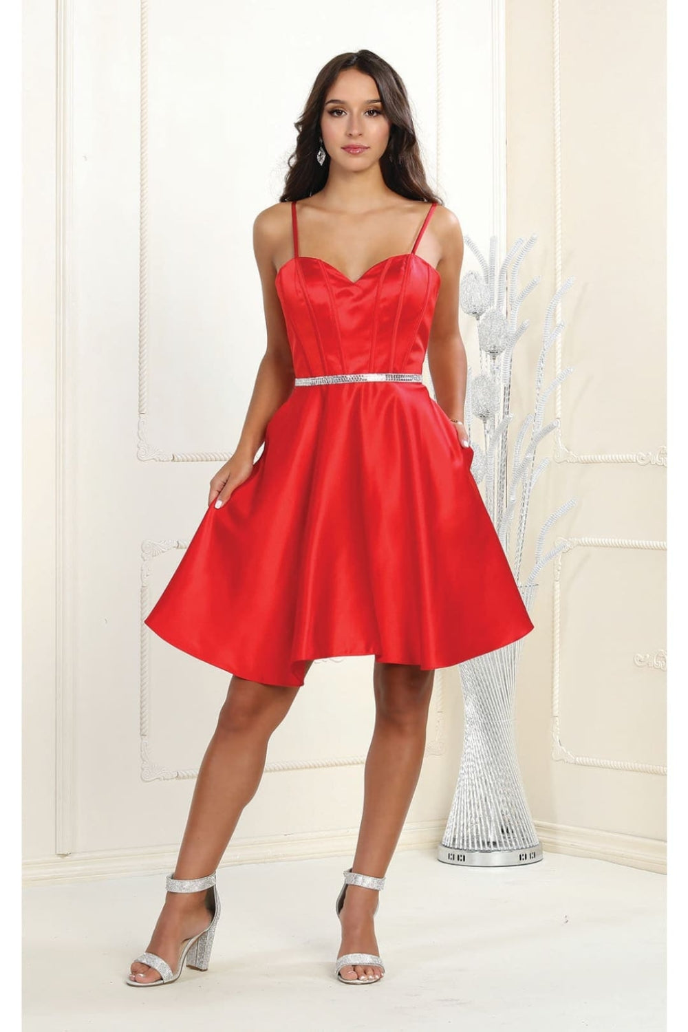 Vestido Corto de Cóctel May Queen MQ1864 - RED