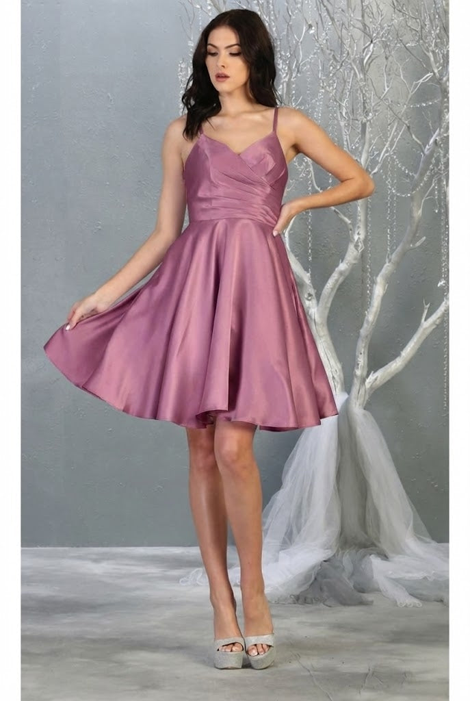 Vestido Corto de Cóctel May Queen MQ1654 - MAUVE