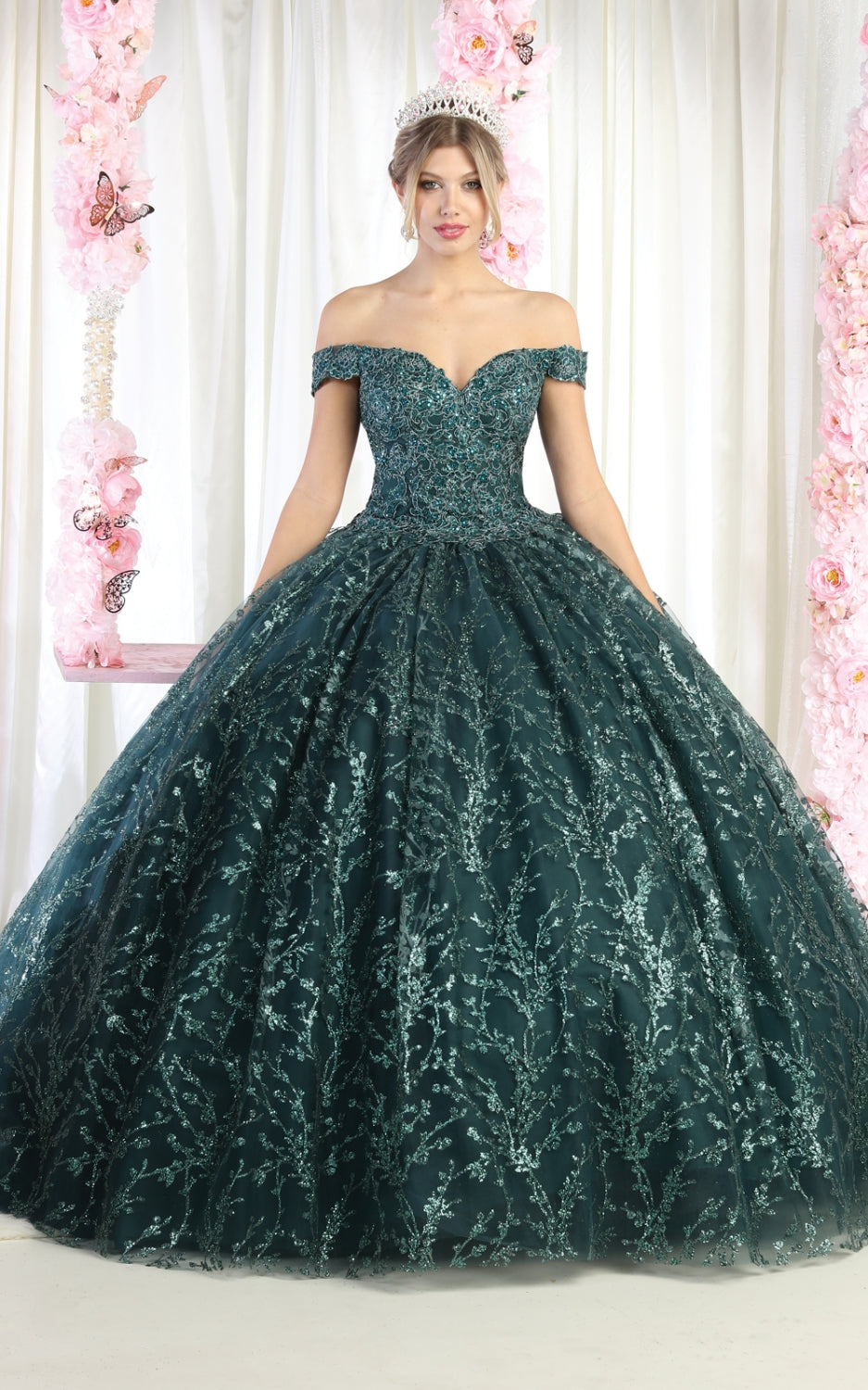 Vestido de XV Años Layla K LK183 - HUNTER GREEN