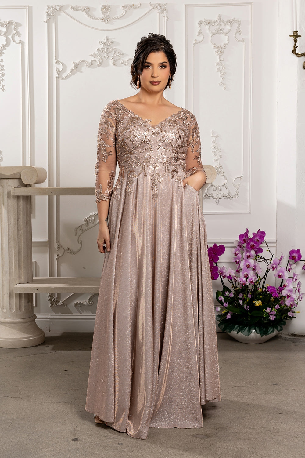 Vestido para Mamá de la Novia May Queen MQ2226 - ROSE GOLD