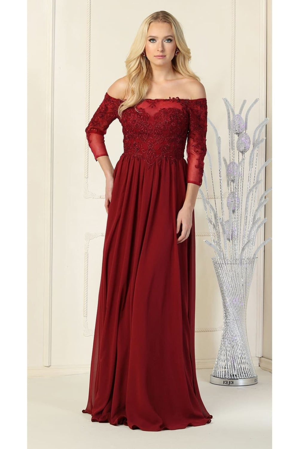Vestido para Mamá de la Novia May Queen MQ1853 - BURGUNDY