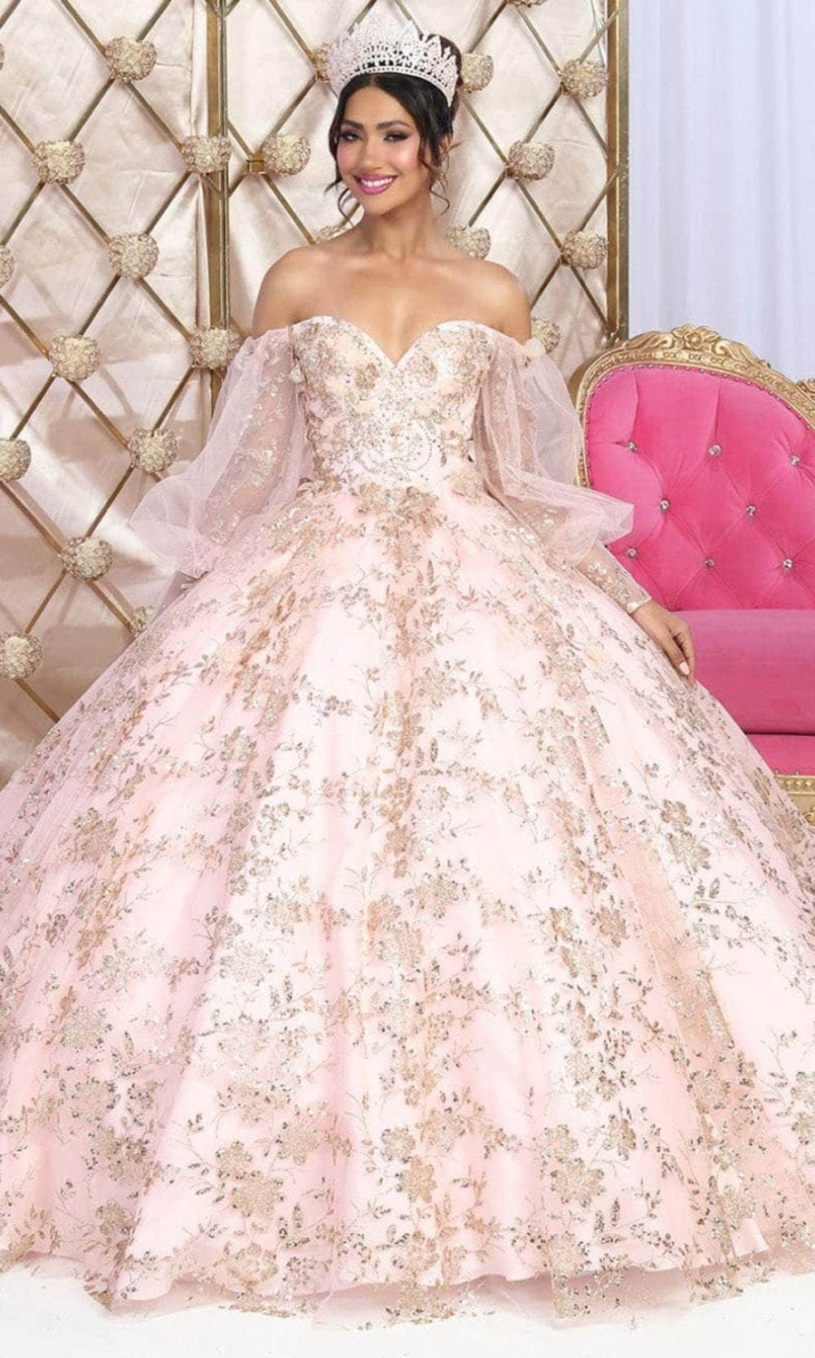 Vestido de XV Años Layla K LK206 - BLUSH/GOLD