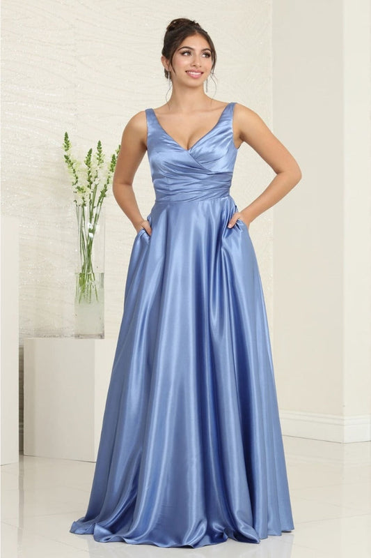 Vestido de Dama de Honor May Queen MQ1994 - DUSTY BLUE