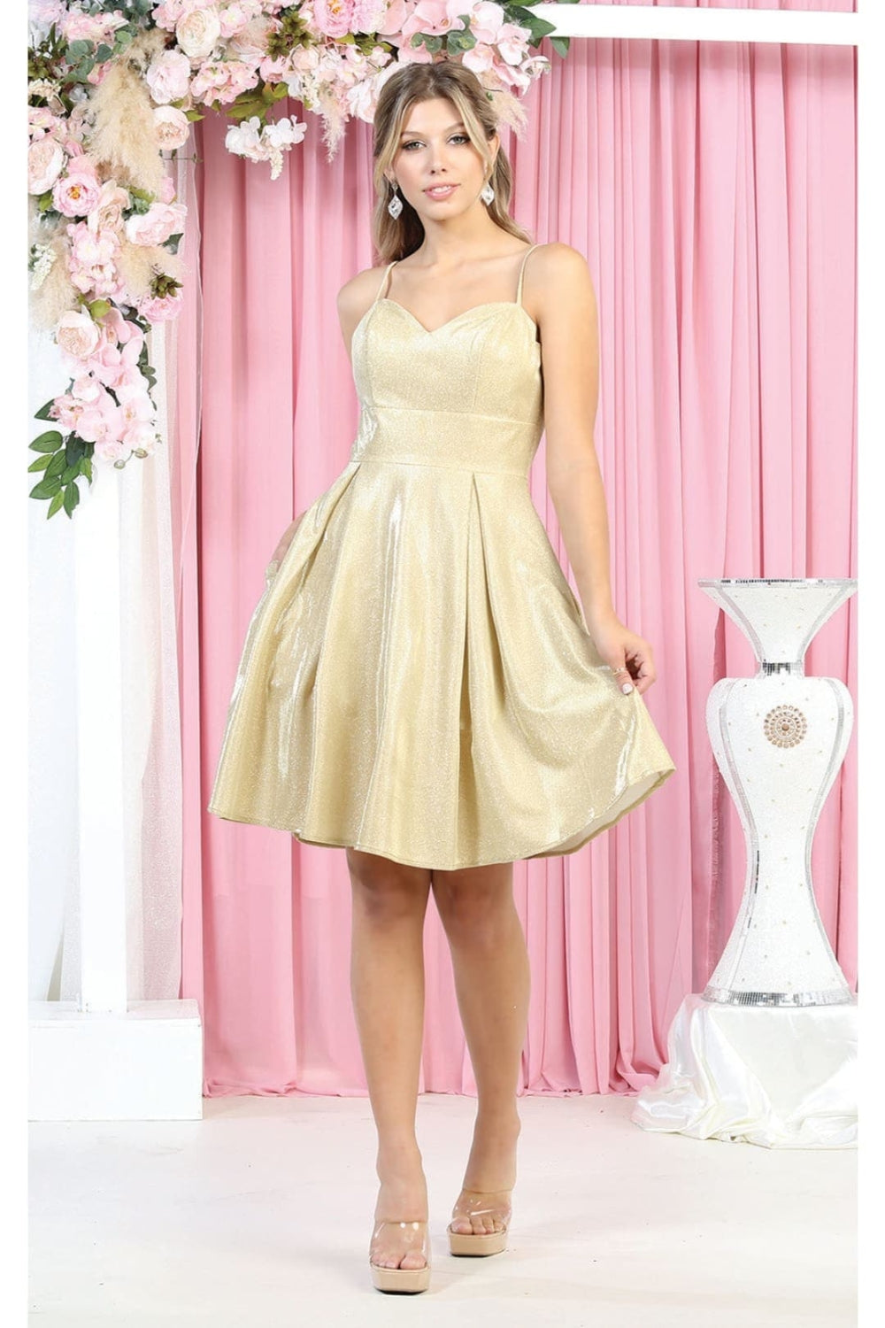 Vestido Corto de Cóctel May Queen MQ1791 - GOLD