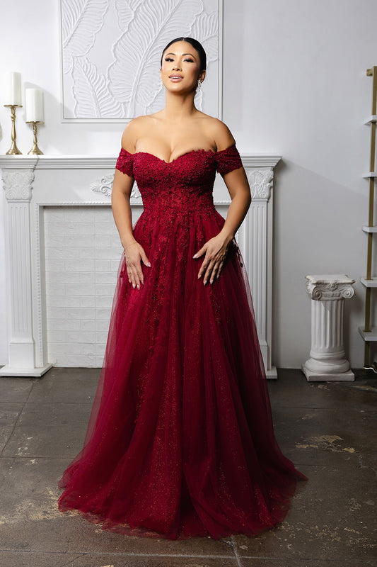 Vestido de Prom May Queen MQ2200 - BURGUNDY